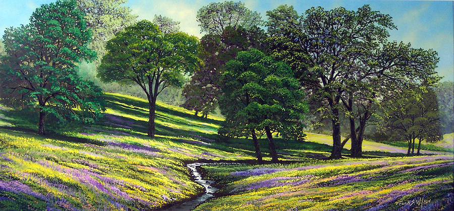 Spring Bloom Table Mountain Painting by Frank Wilson