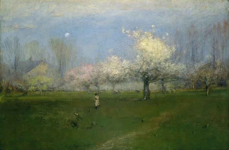 Tree Painting - Spring Blossoms, Montclair, New Jersey by George Inness