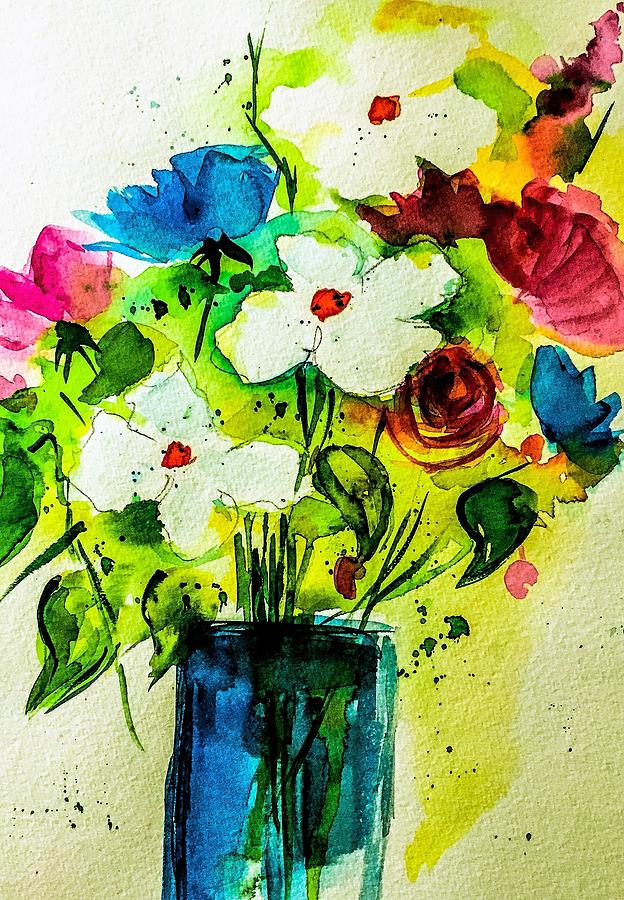 Spring Bouquet 3 Mixed Media by Britta Zehm