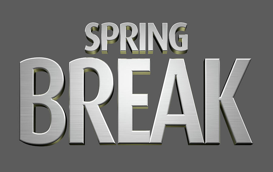 Spring Digital Art - Spring Break Text by Allan Swart