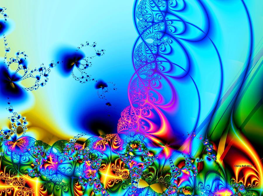 Abstract Digital Art - Spring Breezes by Claire Bull