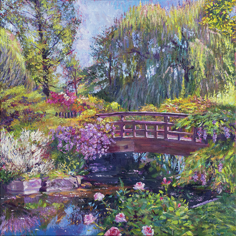 Spring Bridge Painting by David Lloyd Glover