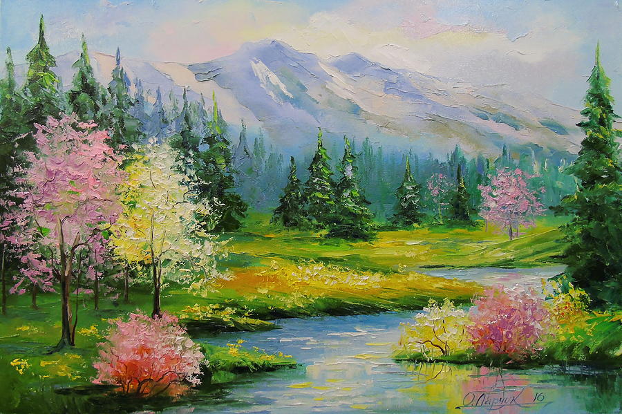 Spring Brook Painting by Olha Darchuk - Fine Art America