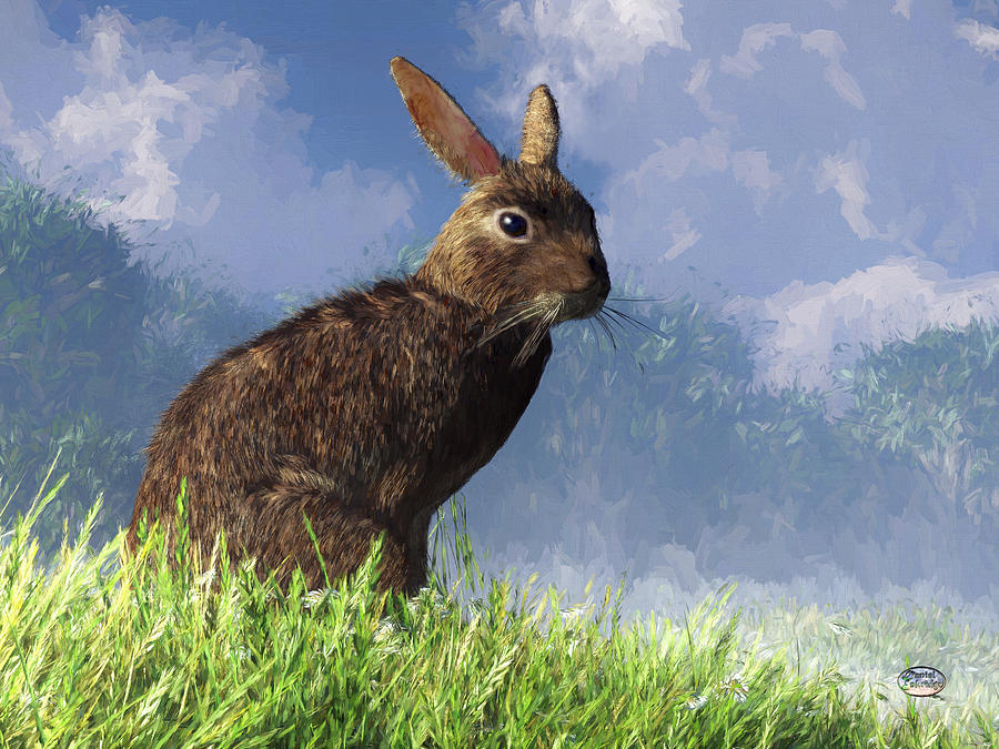 Spring Bunny Digital Art by Daniel Eskridge