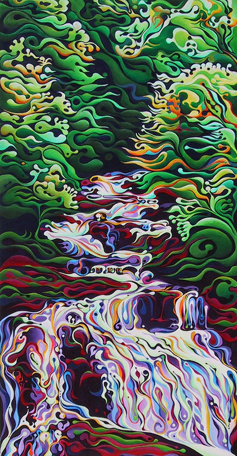 Spring Cascade Painting by Amy Ferrari