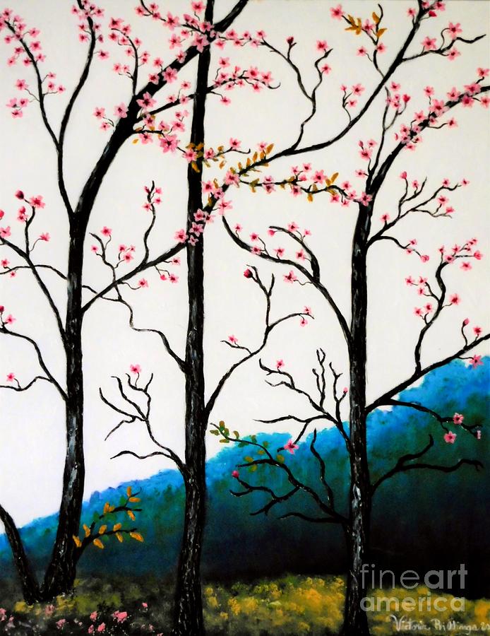 Spring Cherry Blossom Painting