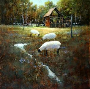 Spring City Sheep Painting by Shirley McKay Spring City Sheep Painting by Shirley McKay