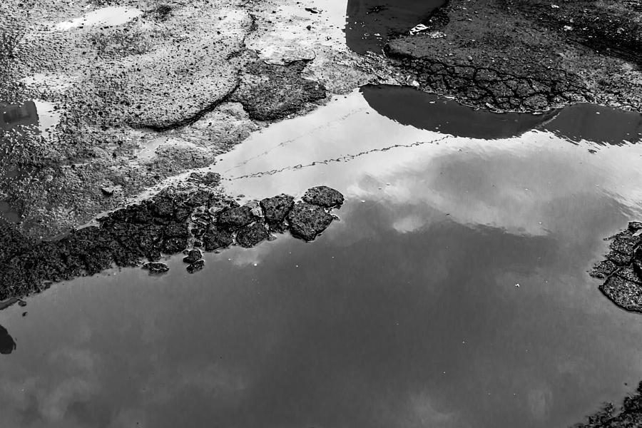 Spring Clouds Puddle Reflection Photograph by John Williams