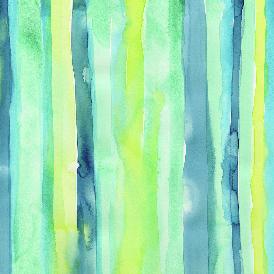 Spring Painting - Spring Colors Stripes Pattern Vertical by Olga Shvartsur