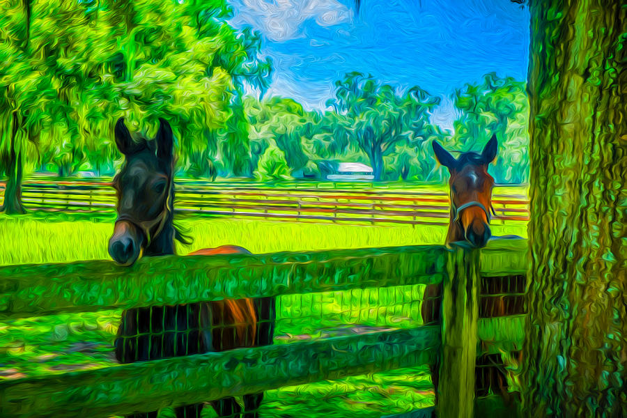 Spring colts Painting by Louis Ferreira