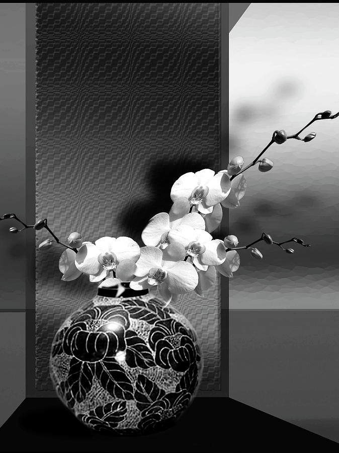 Spring Creation In Black And White Painting