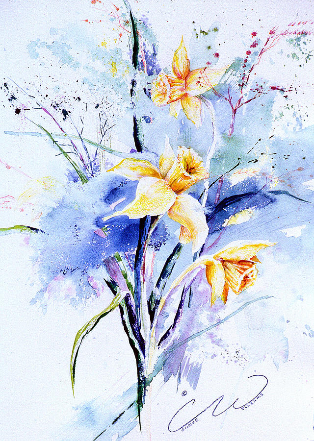 Spring Daffidolds Painting by Connie Williams