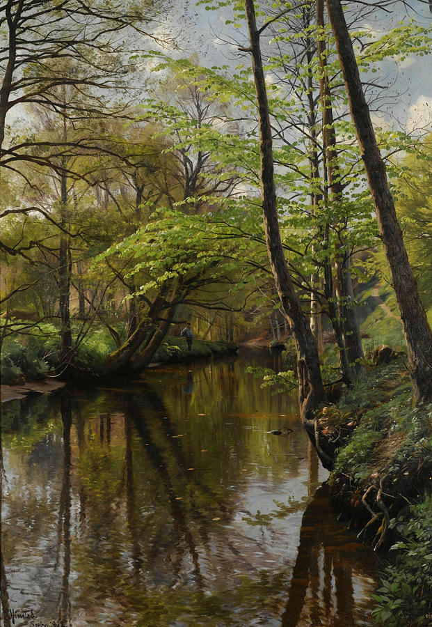 Spring day at Saeby Painting by Peder Monsted
