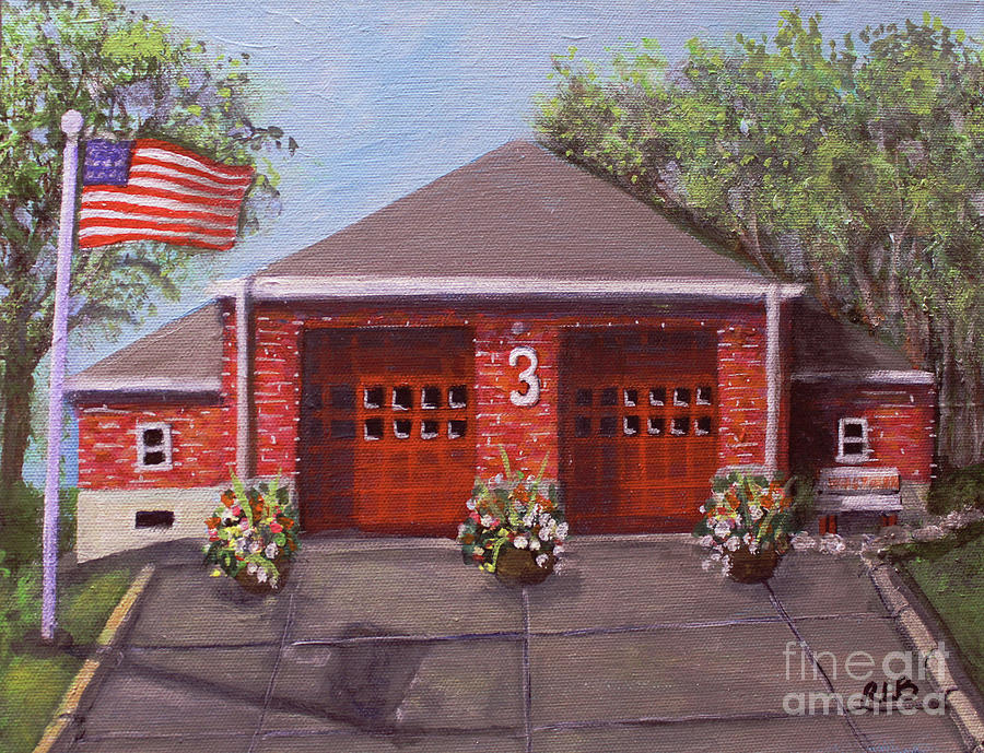 Spring Day at Willow Fire House Painting by Rita Brown