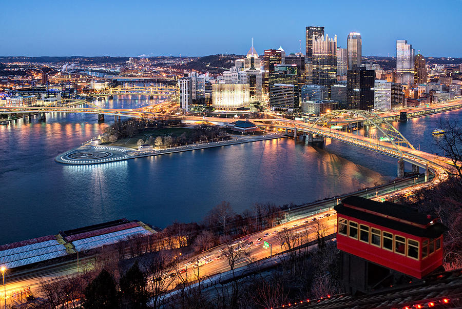 Spring Evening at the Duquesne Incline Photograph by Matt Hammerstein