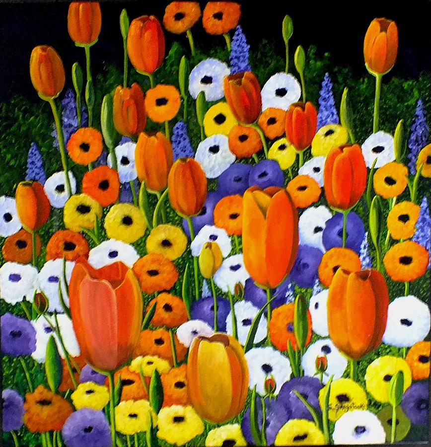 Flower Painting - Spring Explosion by Sandra Sengstock-Miller
