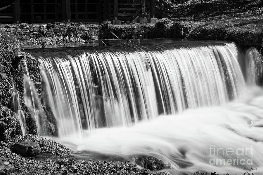 Spring Falls At Hodgson Grayscale Photograph by Jennifer White