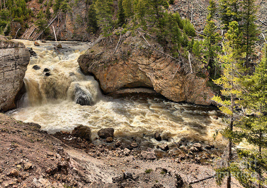 Spring Firehole Falls Photograph by Adam Jewell