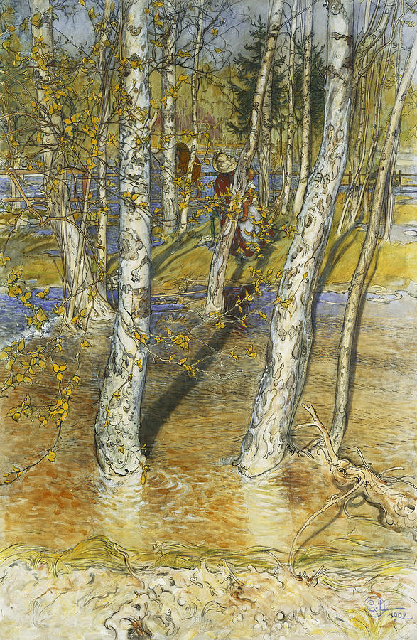 Carl Larsson Painting - Spring Flood by Carl Larsson