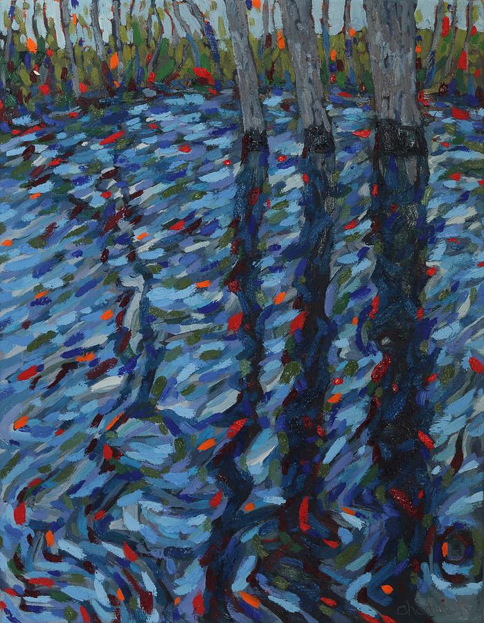 Spring Flood Reflections Painting by Phil Chadwick