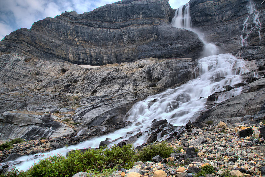 Spring Flow At Bow Glacier Falls Photograph by Adam Jewell