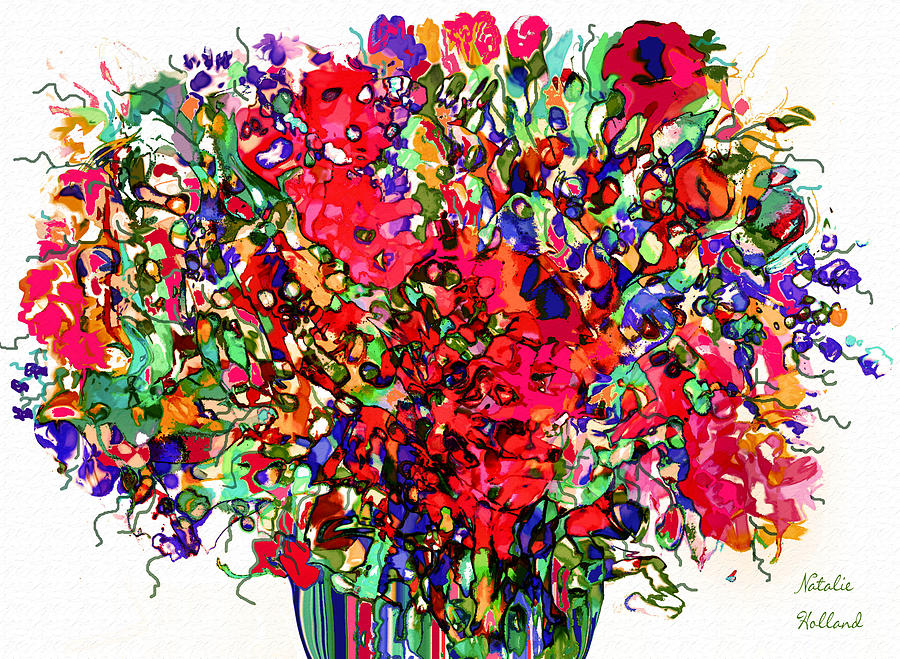 Spring Flowers Abstract Mixed Media by Natalie Holland