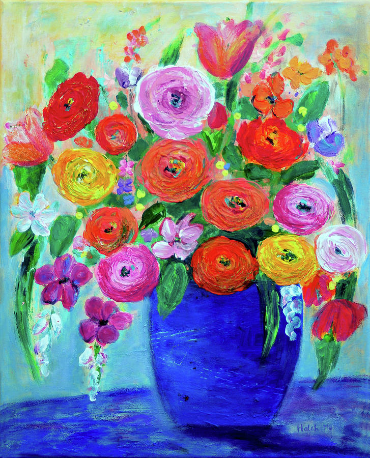 For Kitchen Painting - Spring flowers by Haleh Mahbod For Kitchen Painting - Spring flowers by Haleh Mahbod