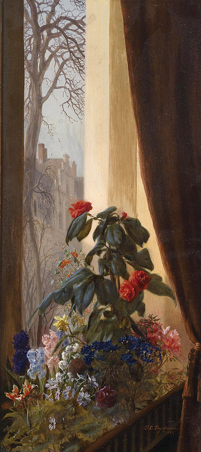 Spring Flowers Painting - Spring flowers by Josephus Laurentius Dyckmans