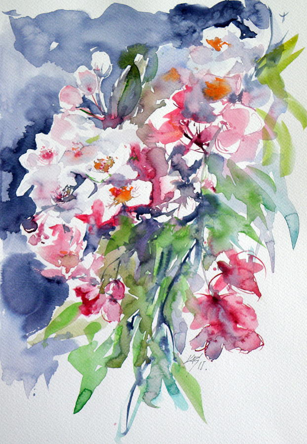 Spring flowers Painting by Kovacs Anna Brigitta