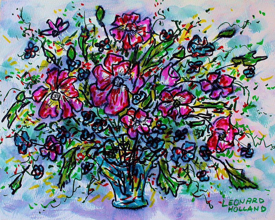 Spring Flowers Painting by Leonard Holland