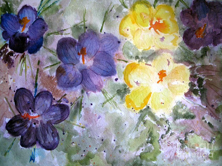 Spring Flowers Painting by Sandy McIntire