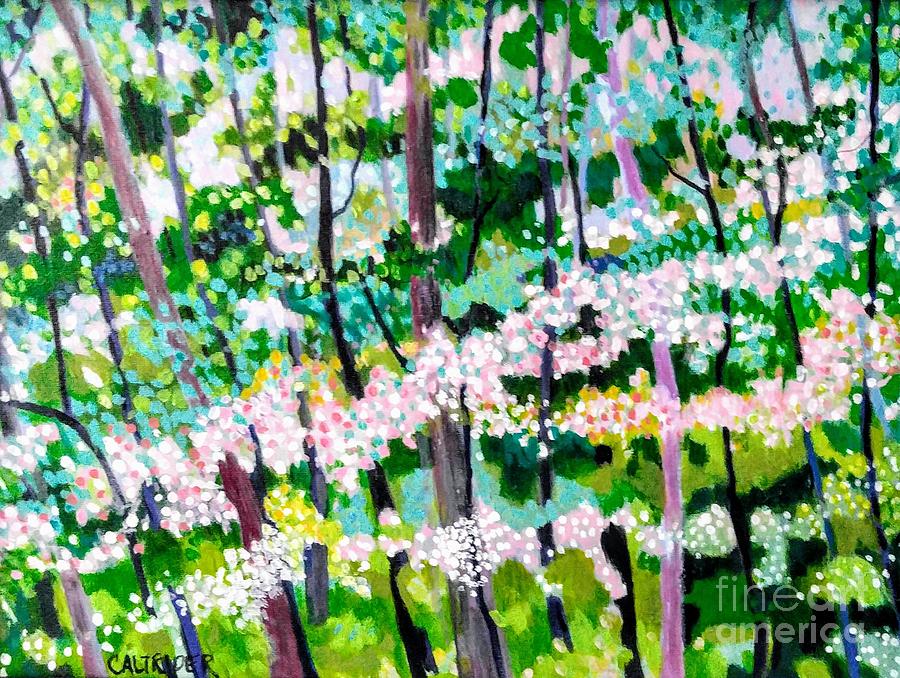 Spring Forest Painting by Alison Caltrider