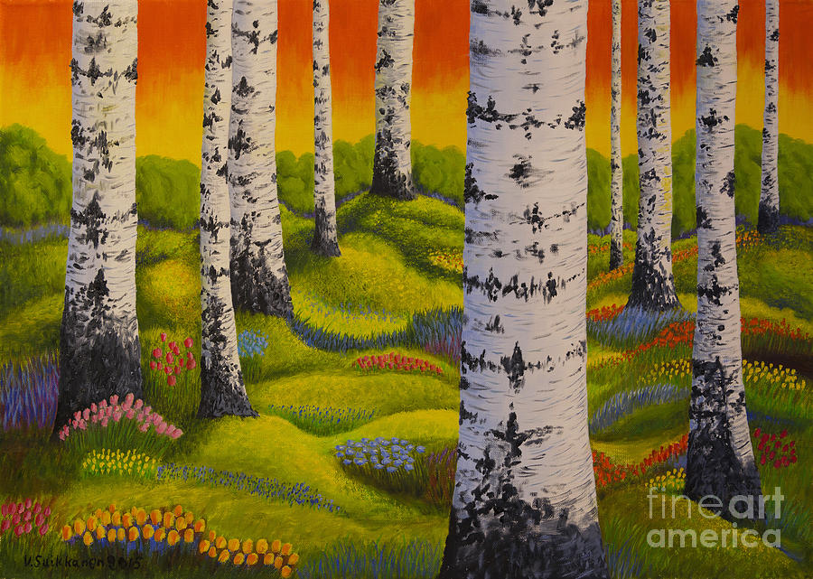 Nature Painting - Spring Forest by Veikko Suikkanen