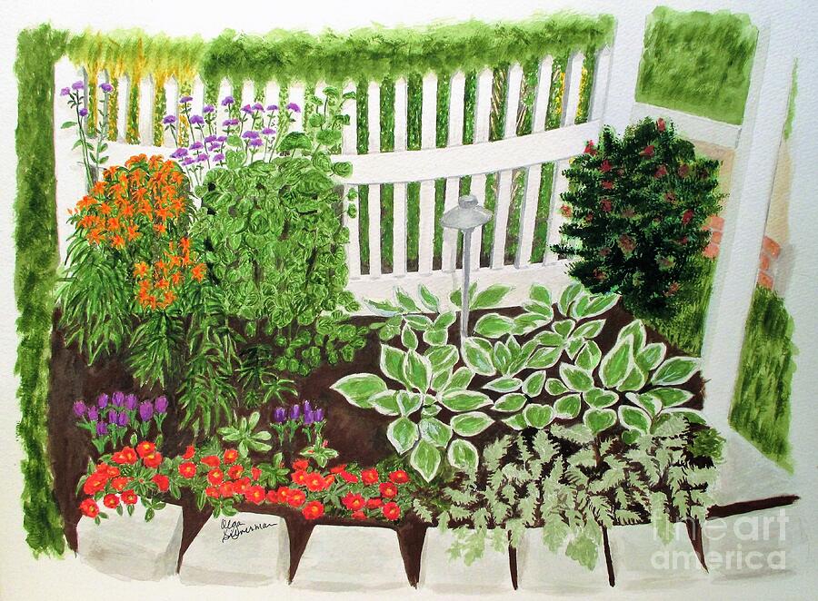 Spring Garden Painting by Olga Silverman