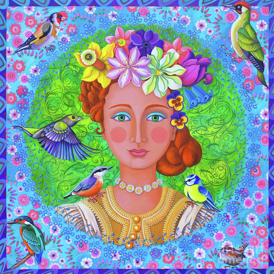 Spring Girl Painting by Jane Tattersfield