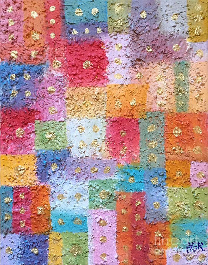 Abstract Painting - Spring Gold Seeds by Wonju Hulse Abstract Painting - Spring Gold Seeds by Wonju Hulse