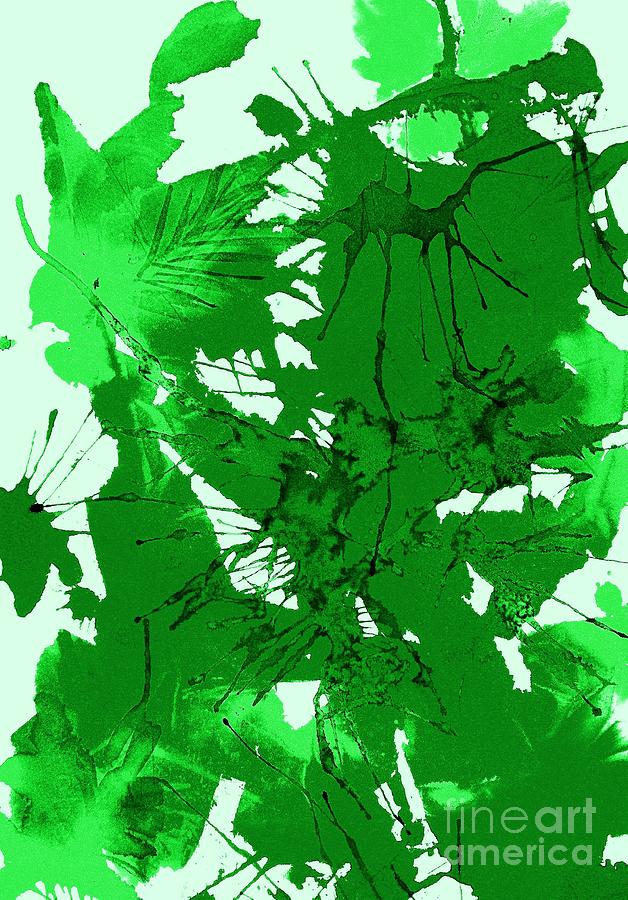 Spring Green Explosion - Abstract Painting by Ellen Levinson