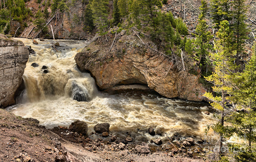 Spring Gusher At Firehole Falls Photograph by Adam Jewell