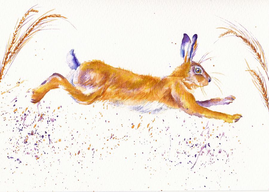 Spring Hare Painting by Debra Hall