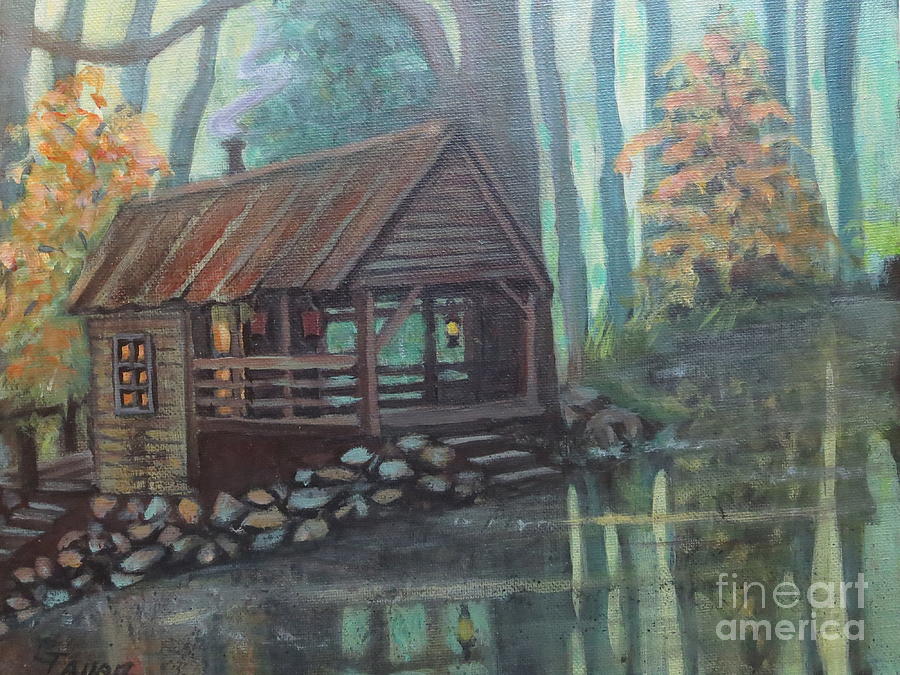 Spring House Road Reflections Painting by Gretchen Allen