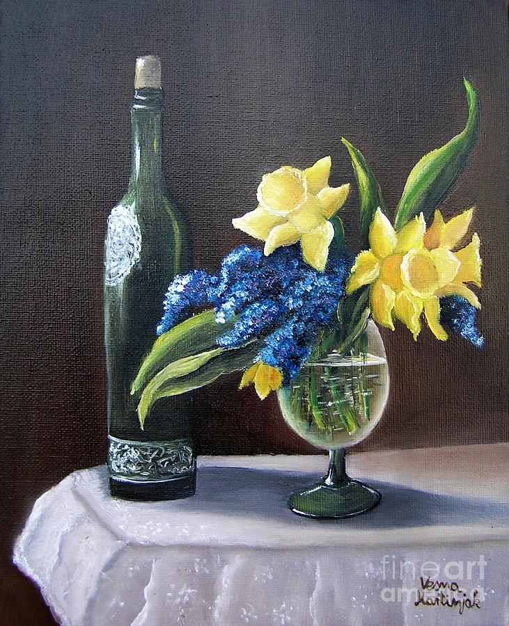 Spring in a glass Painting by Vesna Martinjak
