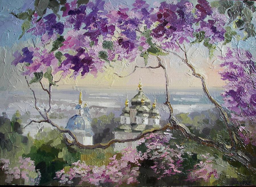 Spring in botanical garden. Kiev Painting by Anna Sokol
