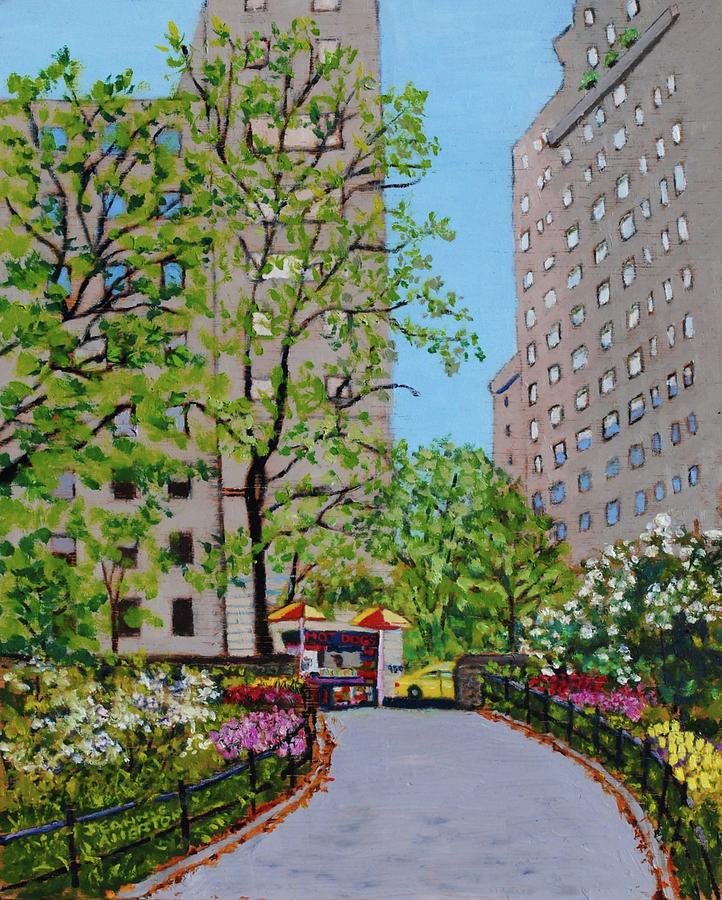 Spring in Central Park NYC Painting by Jeannie Allerton