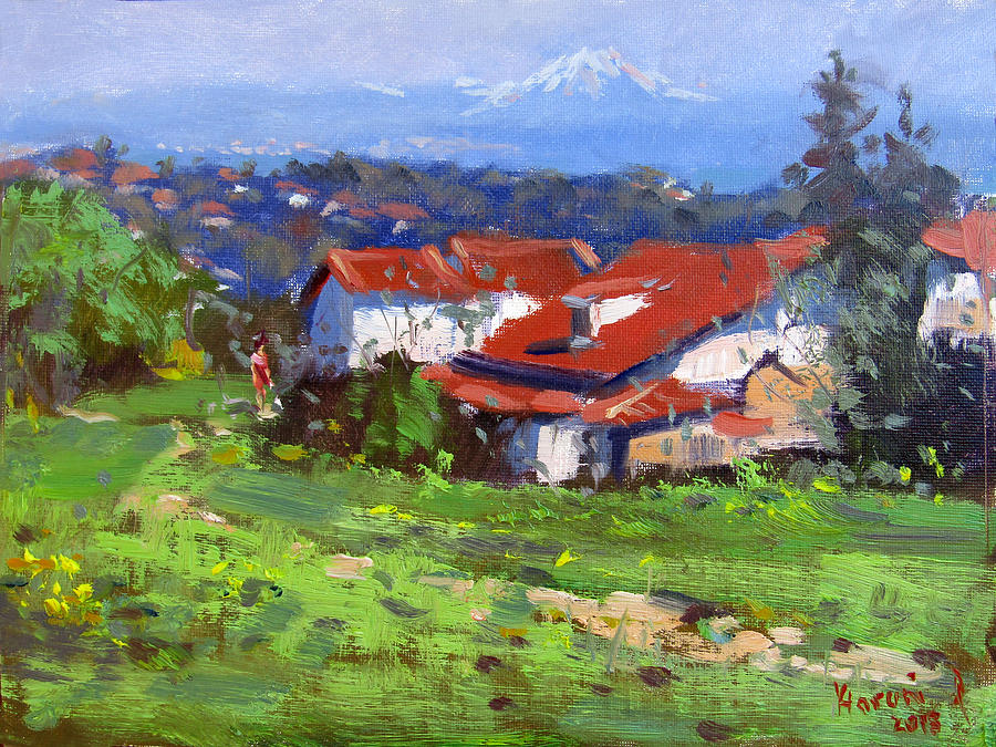 Spring Painting - Spring in Dilesi Greece by Ylli Haruni