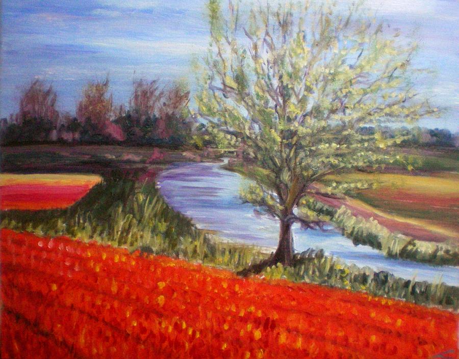 Spring Landscape Painting - Spring in Holland2 by Elena Sokolova