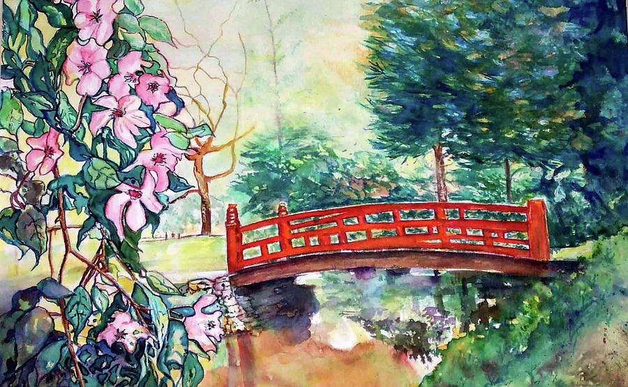 Red Bridge Painting - Spring in Saginaw by Norma Boeckler