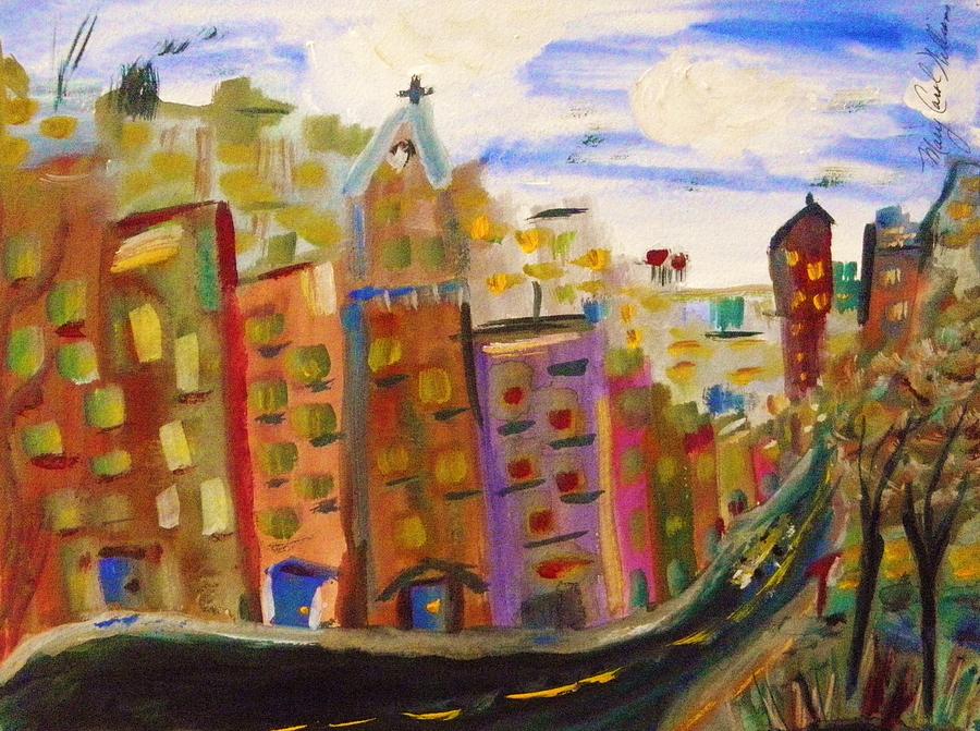 Spring in the City Painting by Mary Carol Williams