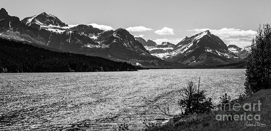 Many Glacier, Black and White Photograph by Adam Morsa