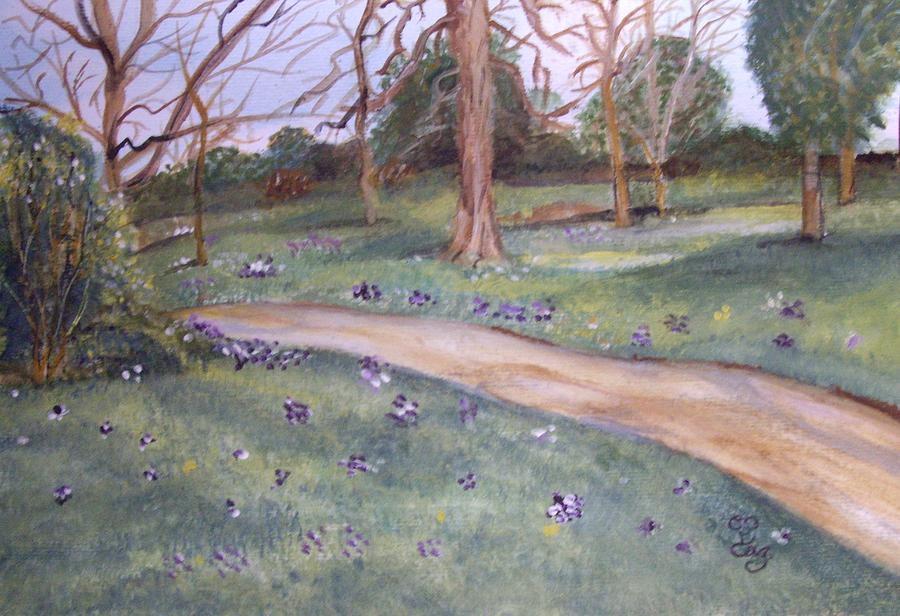 Spring in the park 2 Painting by Carole Robins