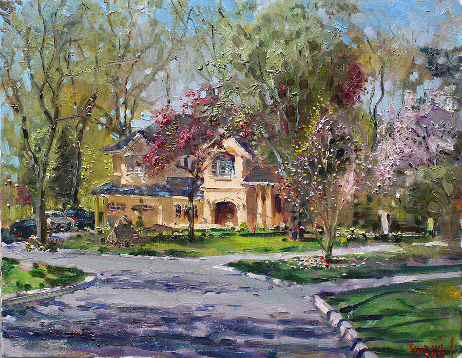 Landscape Painting - Spring in Wateska Bulvd by Ylli Haruni